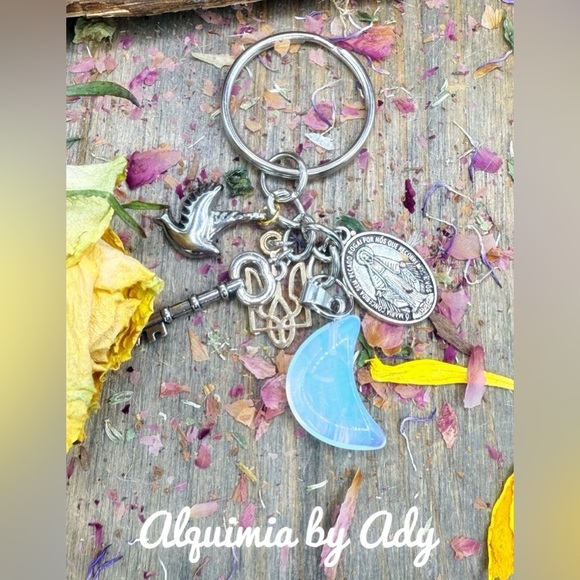 Moonstone bag charms key card holder